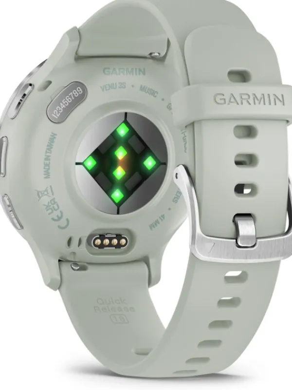 GARMIN Smartwatches | Herrenuhren-Venu® 3S, 41mm, Salbeigrau/Silber Silikon-Armband 010-02785-01