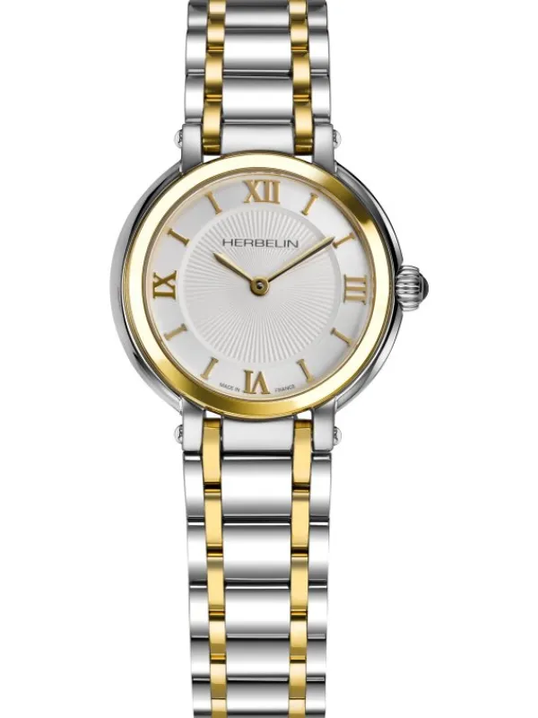 HERBELIN Damenuhren-GALET Quarz 28mm bicolor 17430BT28