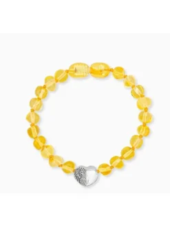 HERZENGEL Kinderschmuck | Armbänder-Armband Herzflügel Bernstein HEN-HEARTWING-AM-14