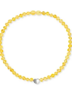 HERZENGEL Kinderschmuck-Kette Herzflügel Bernstein HEN-HEARTWING-AM-34