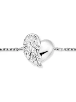 HERZENGEL Kinderschmuck-Mädchen Armband Herzflügel Silber HEB-HEARTWING