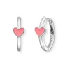 HERZENGEL Kinderschmuck-Mädchen Creole mit Herz und Emaille Pink HEE-HEART-13-CR