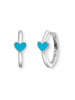 HERZENGEL Kinderschmuck-Mädchen Creole mit Herz und Emaille HEE-HEART-06-CR