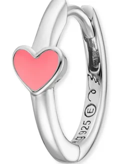 HERZENGEL Kinderschmuck-Mädchen Creole mit Herz und Emaille Pink HEE-HEART-13-CR