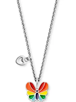 HERZENGEL Kinderschmuck-Mädchen Kette bunter Schmetterling Edelstahl Emaille HENS-HAPPY-BUTTERFLY