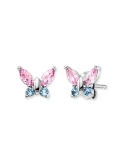 HERZENGEL Kinderschmuck-Ohrstecker Mädchen Schmetterling Edelstahl HEES-BUTTERFLY1-ZI-S