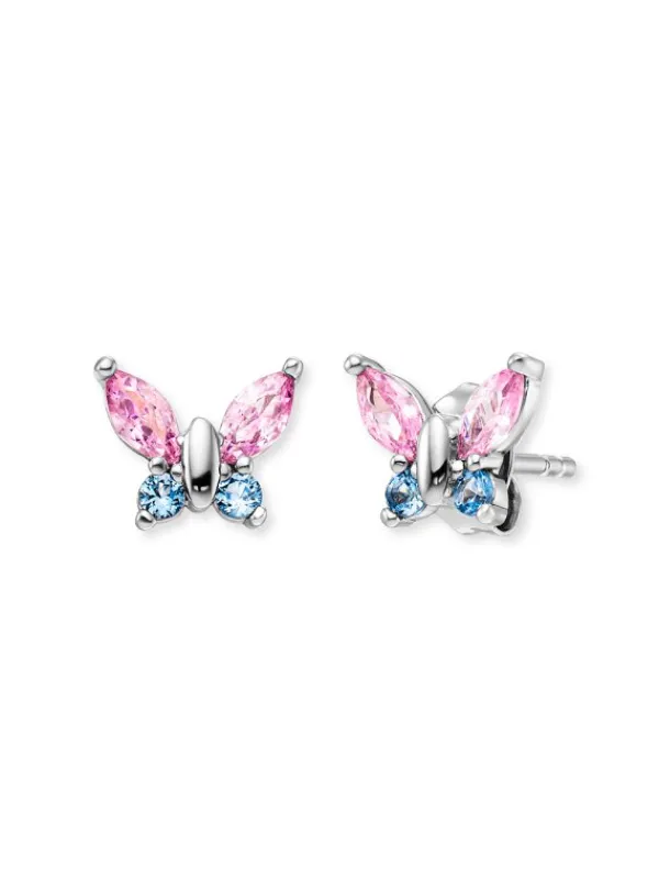 HERZENGEL Kinderschmuck-Ohrstecker Mädchen Schmetterling Edelstahl HEES-BUTTERFLY1-ZI-S