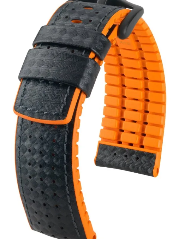 HIRSCH Uhrenarmbänder | Zubehör-Ayrton, schwarz / orange 0917692050