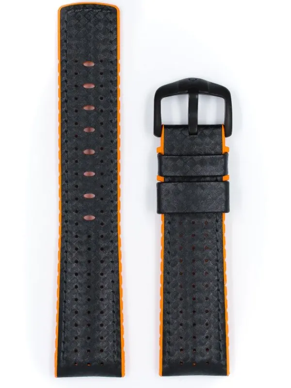 HIRSCH Uhrenarmbänder | Zubehör-Ayrton, schwarz / orange 0917692050