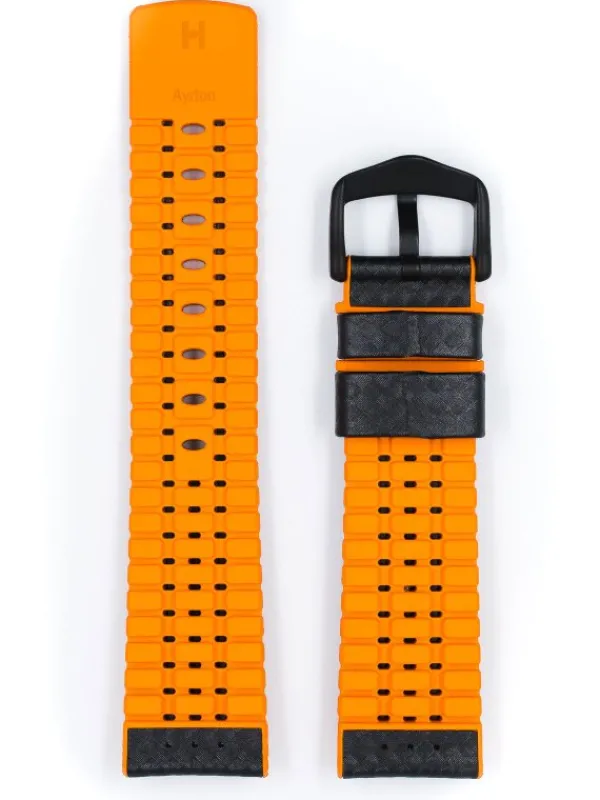 HIRSCH Uhrenarmbänder | Zubehör-Ayrton, schwarz / orange 0917692050