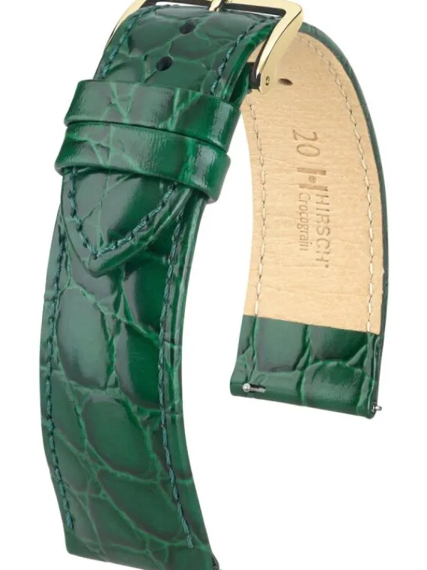HIRSCH Uhrenarmbänder | Zubehör-Crocograin grün