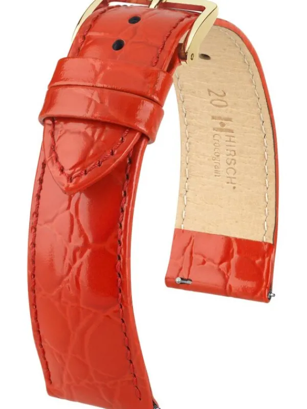 HIRSCH Uhrenarmbänder | Zubehör-Crocograin rot