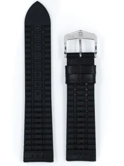 HIRSCH Uhrenarmbänder | Zubehör-George, schwarz mit roter Naht 0925128052