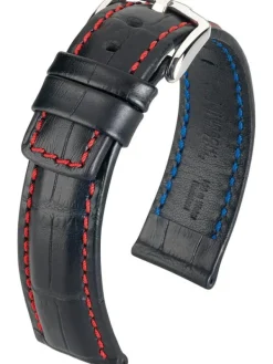 HIRSCH Uhrenarmbänder | Zubehör-Grand Duke, schwarz mit roter Naht 02528050