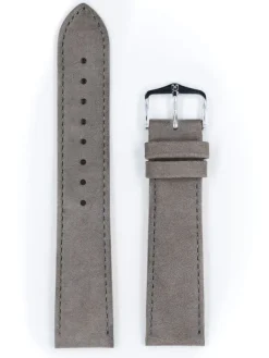 HIRSCH Uhrenarmbänder | Zubehör-Osiris Nubuk, grau, L, 18 mm 03433030-2-18