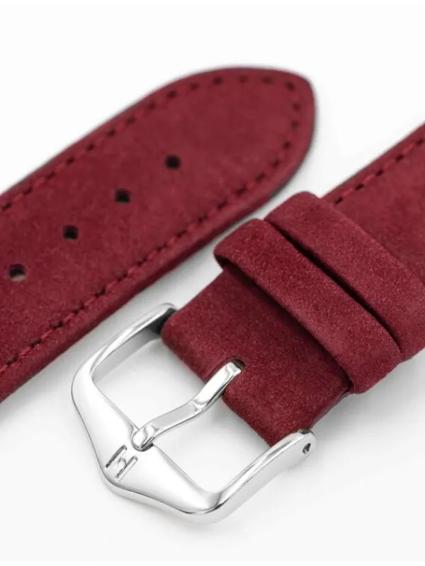 HIRSCH Uhrenarmbänder-Osiris Nubuk, weinrot 03433161