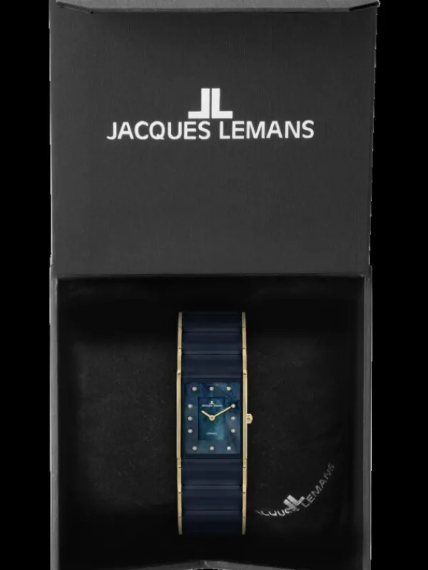 Jacques Lemans Damenuhren-Dublin Ceramic Perlmutt blau 24mm 1-1940L