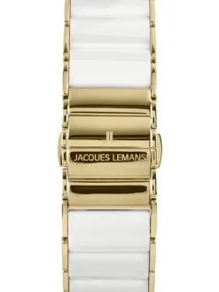 Jacques Lemans Damenuhren-Dublin Ceramic Perlmutt weiß/g. 24mm 1-1940K