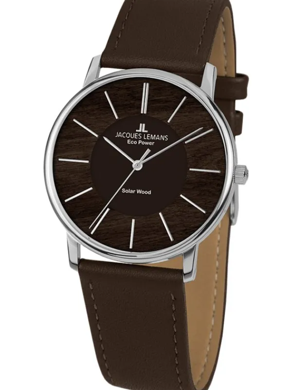 Jacques Lemans Damenuhren-Eco Power Solar Wood 1-2106A