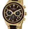 Jacques Lemans Herrenuhren-Eco Power Chrono Holz goldf. 1-2115L