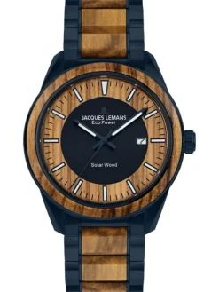 Jacques Lemans Herrenuhren-Eco Power Wood blau 1-2116M