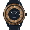 Jacques Lemans Herrenuhren-Eco Power Wood blau Leder 1-2116K