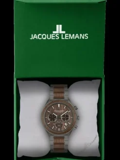 Jacques Lemans Herrenuhren-Eco Power Chrono Holz 1-2115K