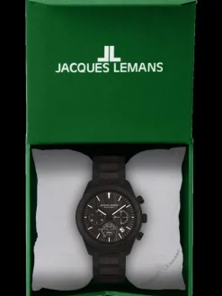 Jacques Lemans Herrenuhren-Eco Power Chrono Holz schw. 1-2115M