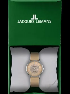 Jacques Lemans Damenuhren-Eco Power Solar Perlmutt Beige 1-2112D