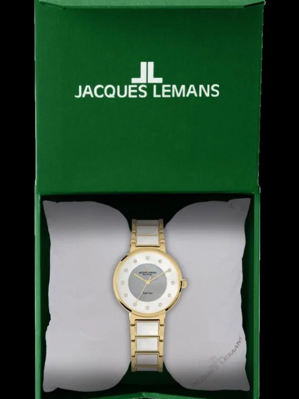Jacques Lemans Damenuhren-Eco Power Perlmutt goldf. 1-2108F