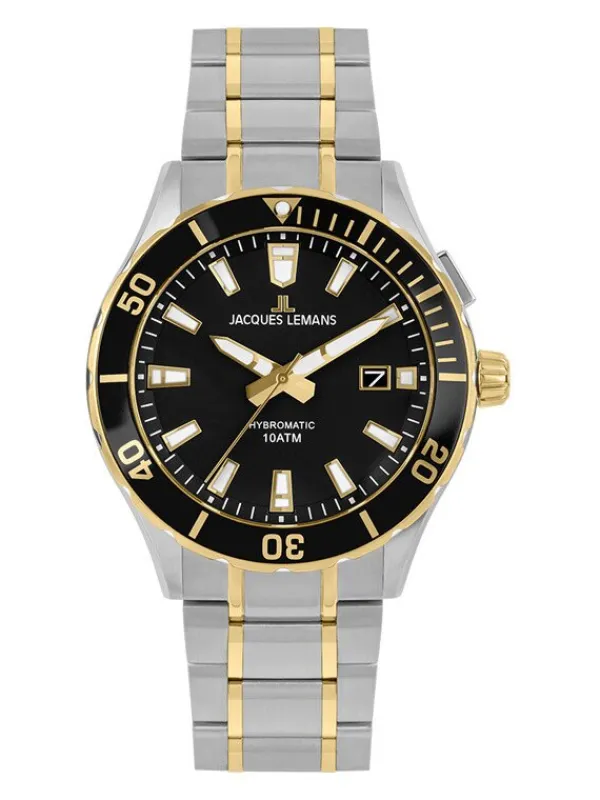 Jacques Lemans Herrenuhren-Hybromatic bicolor Strahlband 1-2131F