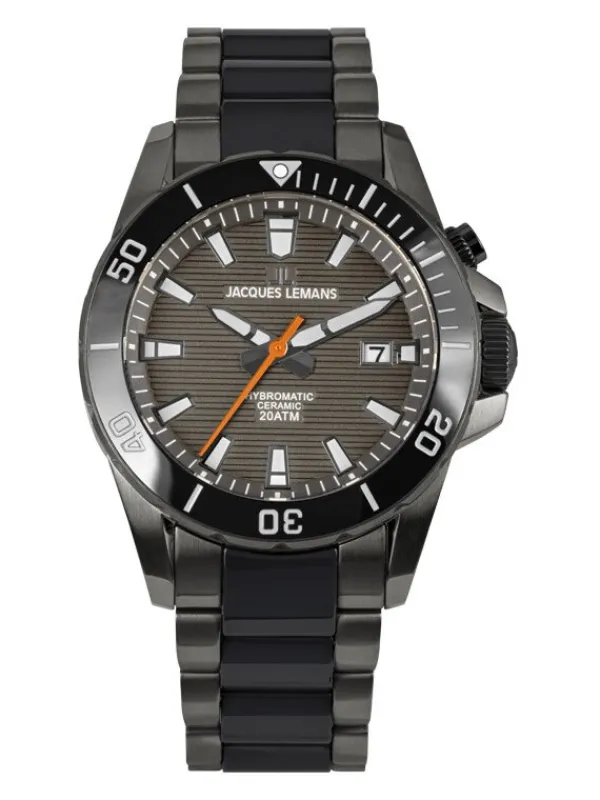 Jacques Lemans Herrenuhren-Hybromatic Ceramic Grau 1-2222A