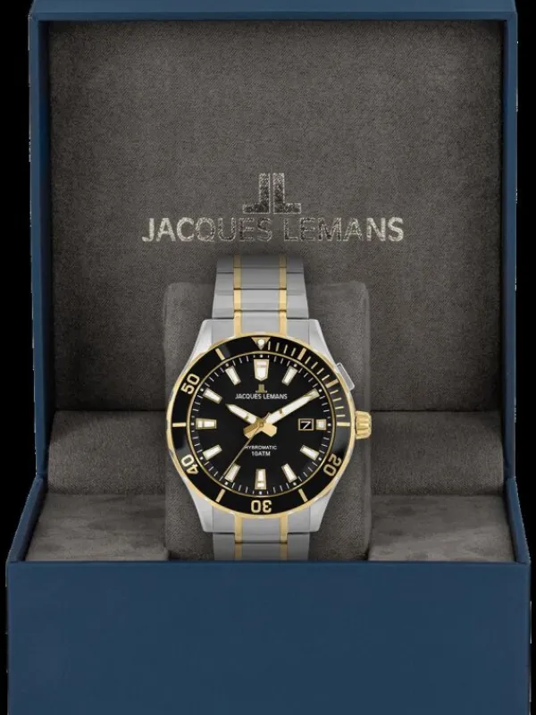 Jacques Lemans Herrenuhren-Hybromatic bicolor Strahlband 1-2131F