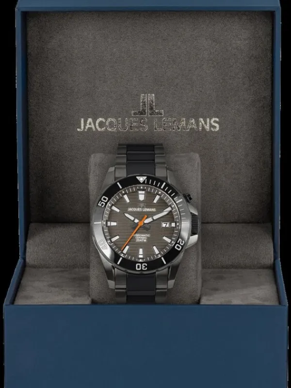 Jacques Lemans Herrenuhren-Hybromatic Ceramic Grau 1-2222A