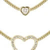 Jacques Lemans Halsketten + Collier-Kette doppelt Herz goldf. SE-C197B