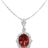 Jacques Lemans Halsketten + Collier-Kette Granat Geschwungen Pave SE-C115D
