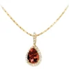 Jacques Lemans Halsketten + Collier-Kette Granat Tropfen Pave goldf. SE-C106F