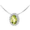 Jacques Lemans Halsketten + Collier-Kette Peridot Oval Pave SE-C116B