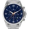 Jacques Lemans Herrenuhren-Liverpool Chrono Blau Stahlband 1-2118F