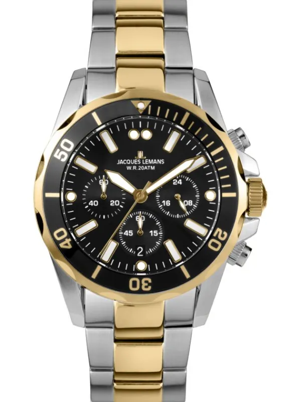 Jacques Lemans Herrenuhren-Liverpool Chrono bicolor 44mm 1-2091I