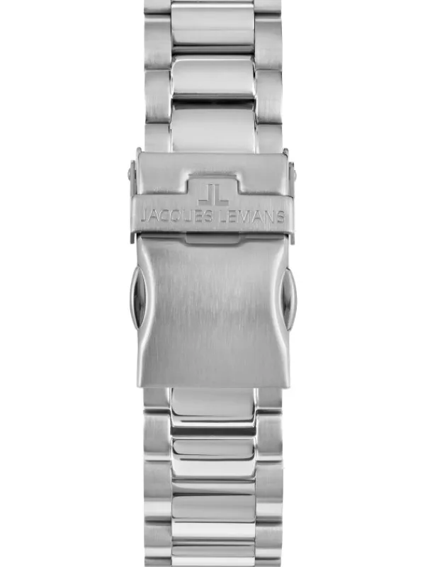 Jacques Lemans Herrenuhren-Liverpool Chrono Weiß Stahlband 1-2118E