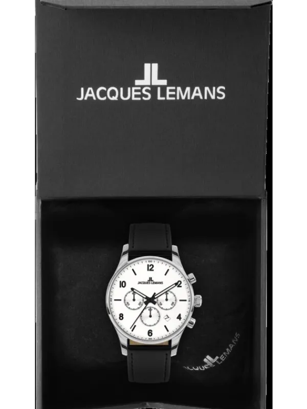 Jacques Lemans Herrenuhren-London Chrono 42mm weiß 1-2126B