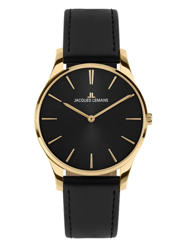 Jacques Lemans Damenuhren-London 30mm schw. goldf. 1-2123E