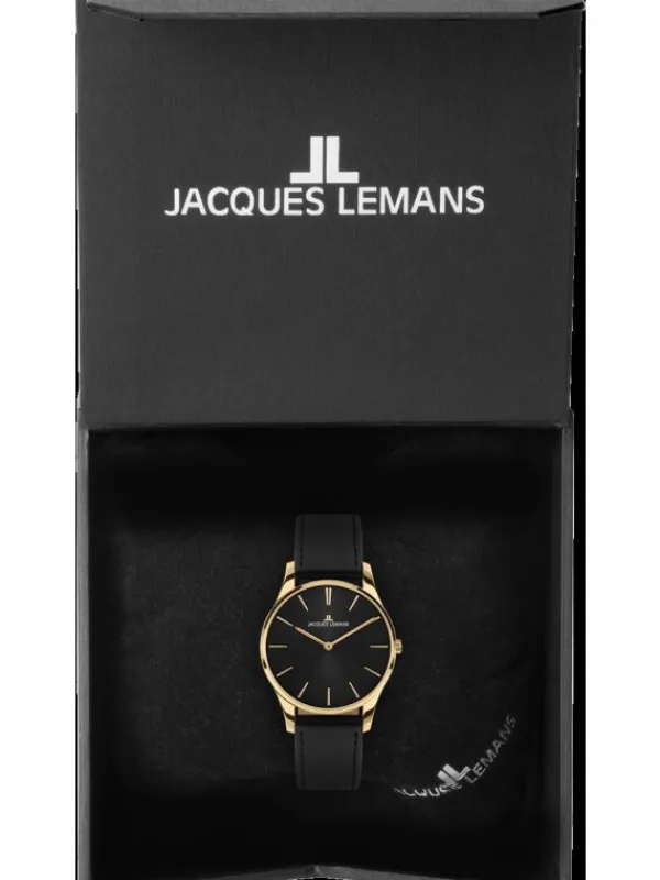 Jacques Lemans Damenuhren-London 30mm schw. goldf. 1-2123E
