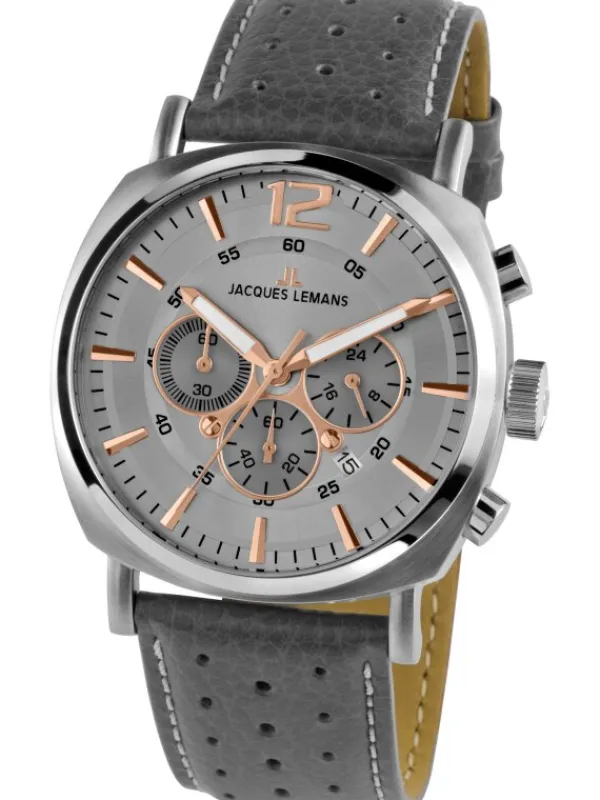 Jacques Lemans Herrenuhren-Lugano Chronograph grau 1-1645L