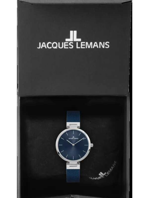 Jacques Lemans Damenuhren-Milano 34 blaues Band 1-2110G
