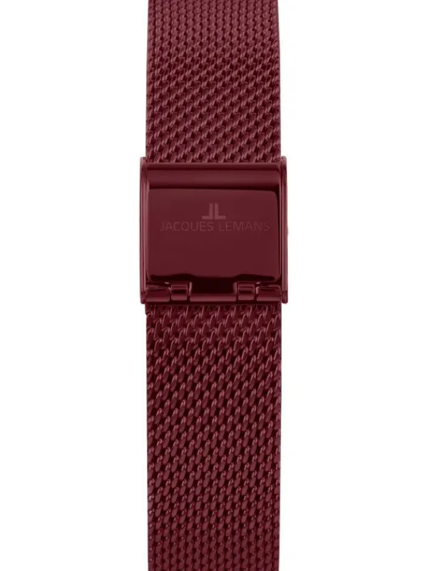 Jacques Lemans Damenuhren-Milano 34 rotes Band 1-2110I