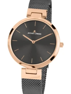 Jacques Lemans Damenuhren-Milano 34mm grau roség. 1-2110J