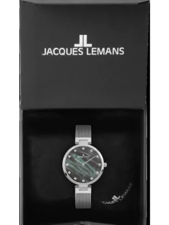Jacques Lemans Damenuhren-Milano Perlmutt dunkel 36mm 1-2001J