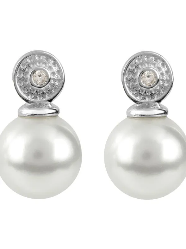Jacques Lemans Ohrschmuck-Ohrstecker Topas und Perle SE-O175A